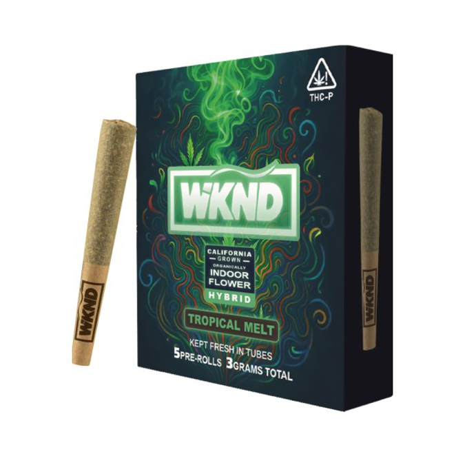Picture of WKND THCP INDOOR FLOWER PRE ROLLS 3G 5PK - TROPICAL MELT (HYBRID)