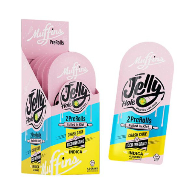 Picture of MUFFINS THCA JELLY HOLES PRE ROLL 5CT - CRASH CAKE (INDICA)