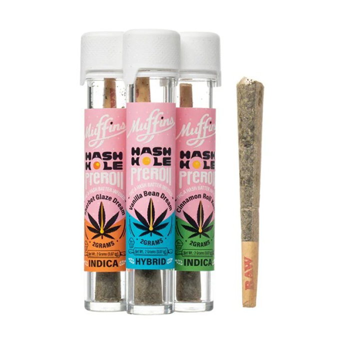 Picture of MUFFINS THCA BLUNTS HASH HOLE PRE ROLL 20CT - SOUR DIESEL (SATIVA)
