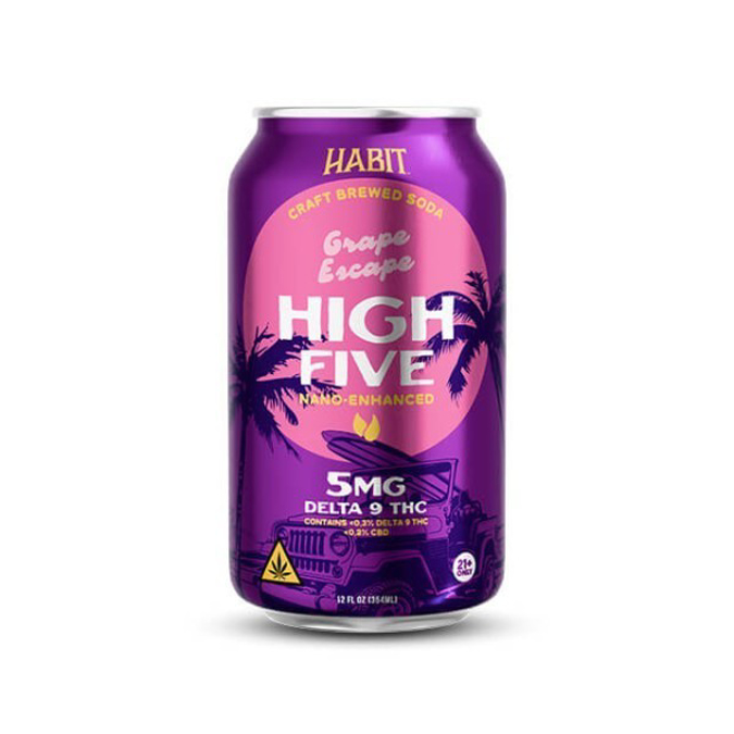 Picture of HABIT D9 HIGH FIVE SODA 5MG - GRAPE ESCPAE