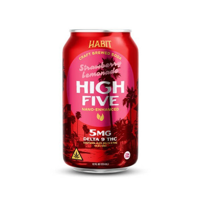 Picture of HABIT D9 HIGH FIVE SODA 5MG - STRAWBERRY LEMONADE