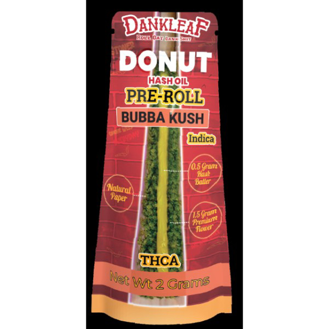 Picture of DANKLEAF DONUT HASH HOLE PRE ROLL 12CT - BUBBA KUSH (INDICA)