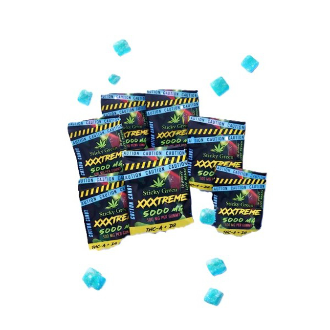 Picture of STICKY GREEN XXXTREME 8000MG 10CT GUMMY - COTTON CANDY
