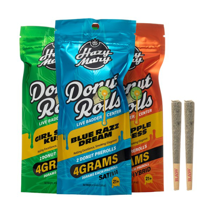 Picture of HAZY MARY DONUT PRE ROLLS 4G 10CT - GOLDEN PINEAPPLE (SATIVA)