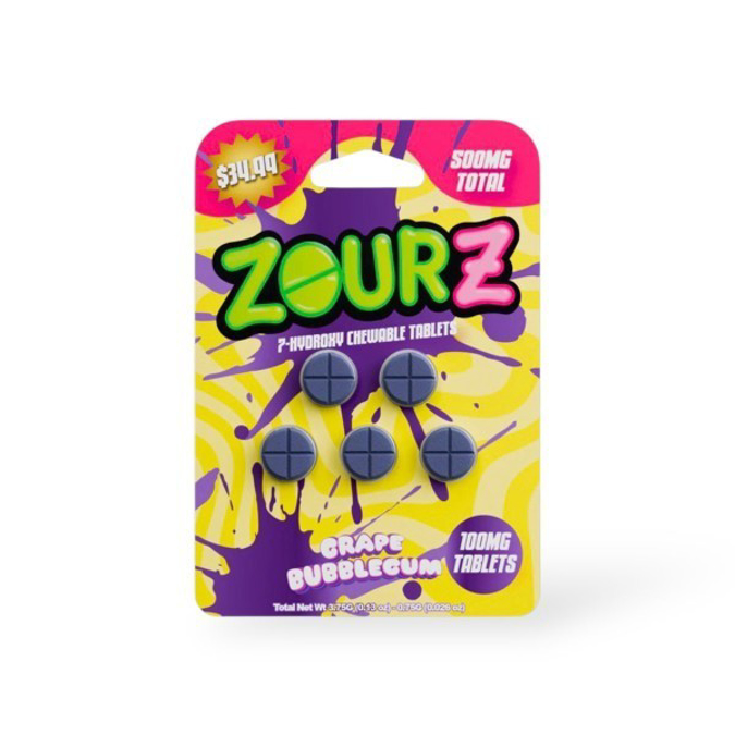 Picture of ZOUR Z 7 HYDROXY 100MG 10CT - GRAPE BUBBLEGUM