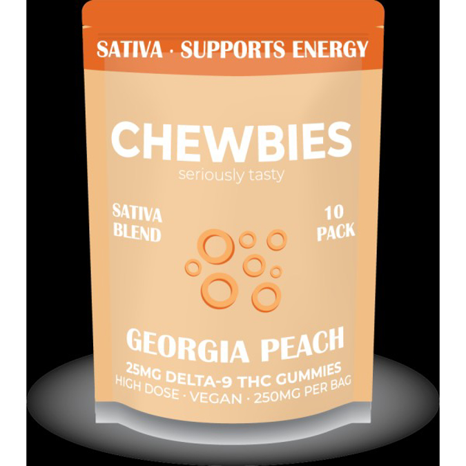 Picture of CHEWBIES D9 THC 25MG GUMMIES - GEORGIA PEACH