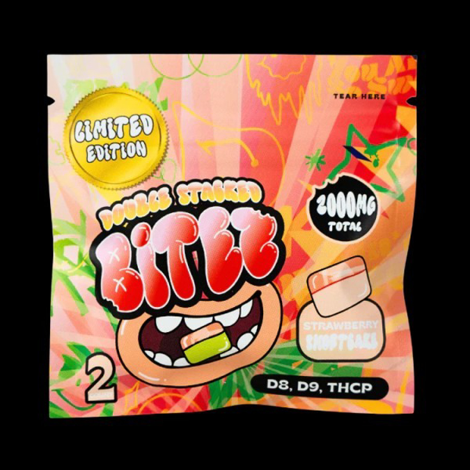 Picture of DOUBLE STACKED BITEZ THCP 2CT 2000MG - STRAWBERRY SHORTCAKE + CANDY APPLE