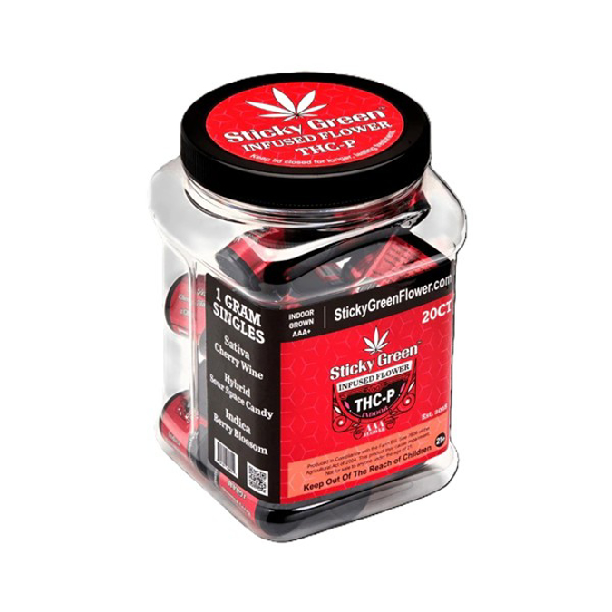 Picture of STICKY GREEN THCP INFUSED FLOWER JAR 3.5G - SOUR SPACE CANDY