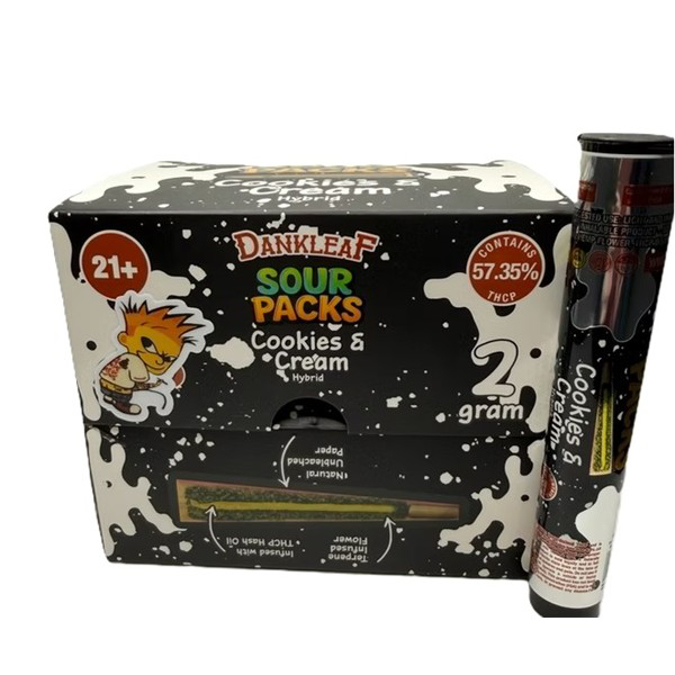 Picture of DANKLEAF SOUR PACKS THCP PRE ROLL 2G 20CT - COOKIES & CREAM (HYBRID)