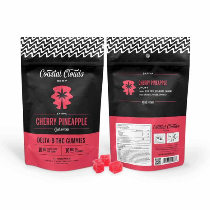 Picture of COASTAL CLOUD D9 THC 10MG GUMMIES - CHERRY PINEAPPLE