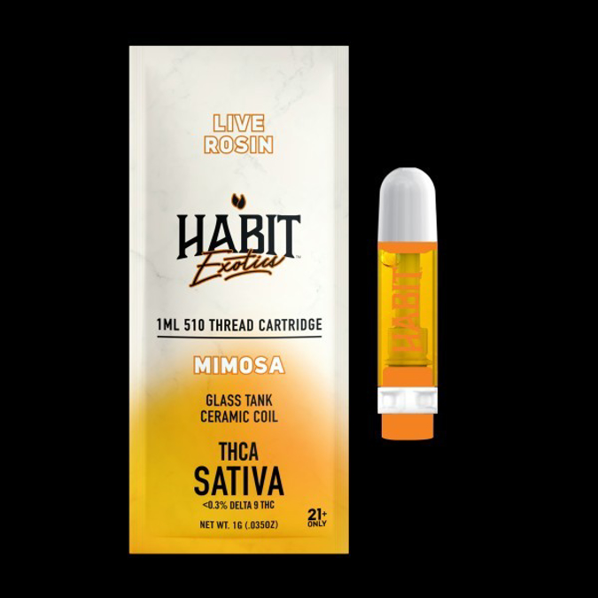 Picture of HABIT EXOTICS THCA 510 THREADED CARTRIDGE MIMOSA SATIVA