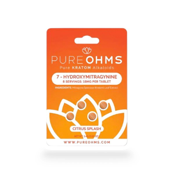 Picture of PURE OHMS 7 HYDROXY 18MG 4 TABLETS CITRUS SPLASH