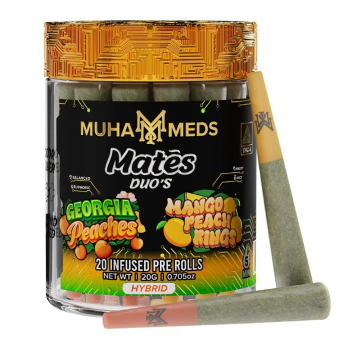 Picture of MUHA MEDS MATES 20CT PRE ROLLS JAR - GEORGIA PEACHES X MANGO PEACH