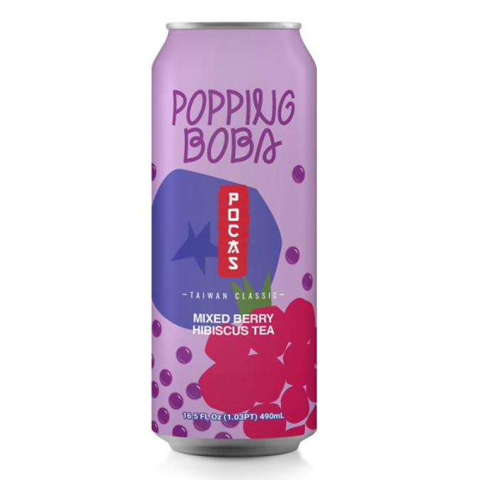 Picture of POCAS POPPING BOBA DRINK - MIXED BERRY HIBISCUS TEA