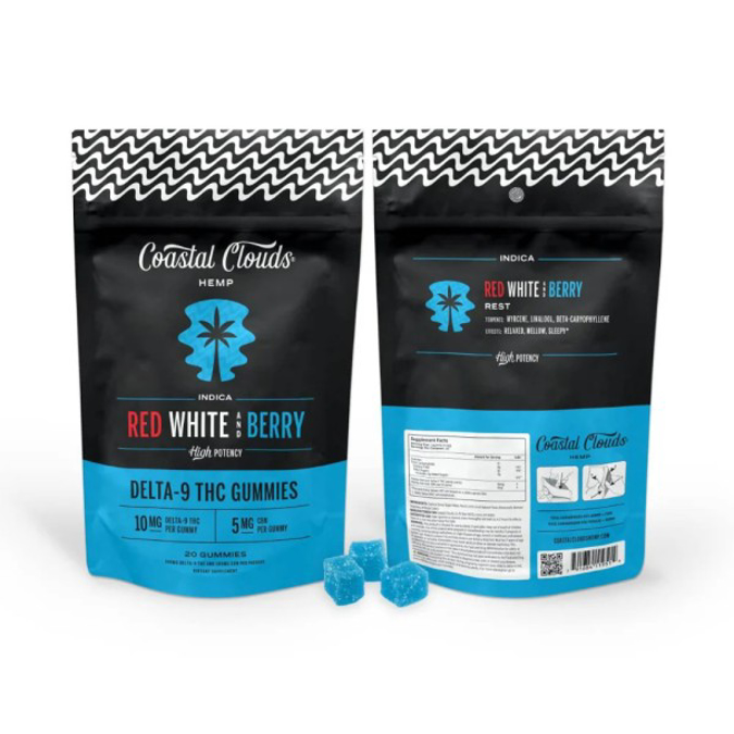 Picture of COASTAL CLOUD D9 THC 10MG GUMMIES - RED WHITE BERRY