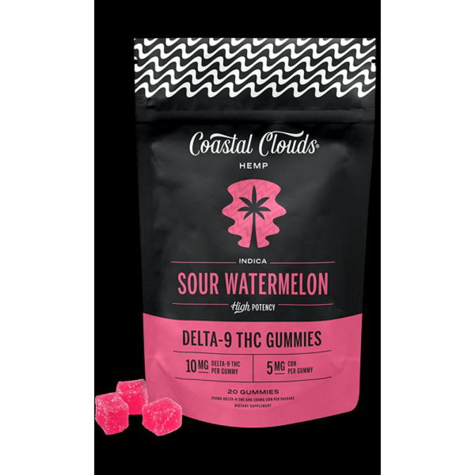 Picture of COASTAL CLOUD D9 THC 10MG GUMMIES - SOUR WATERMELON