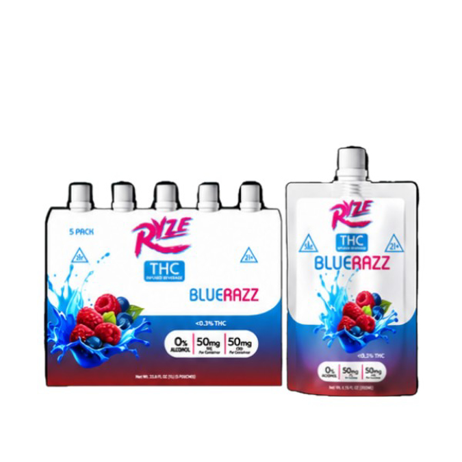 Picture of RYZE THC INFUSED BEVERAGE 25MG - BLUE RAZZ