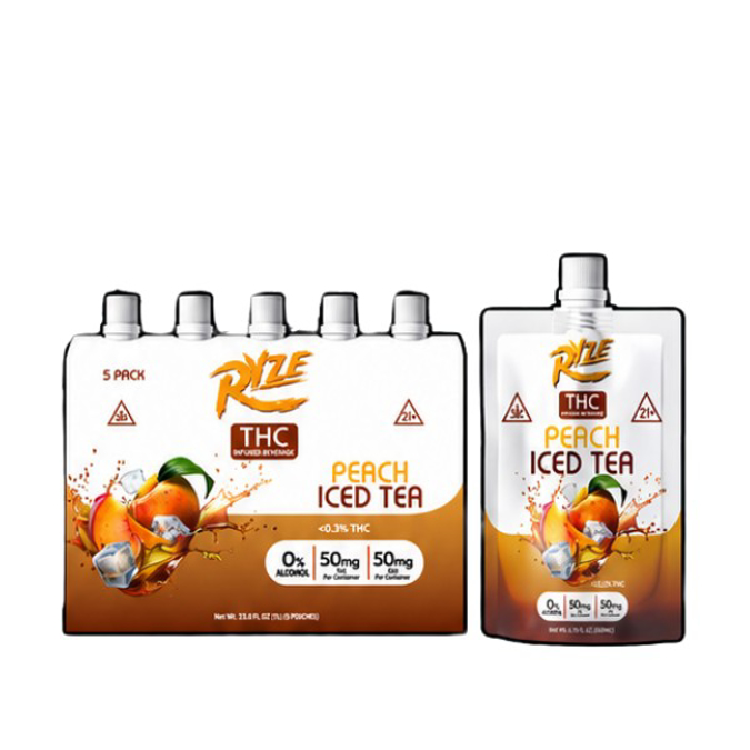 Picture of RYZE THC INFUSED BEVERAGE 25MG - PEACH ICED TEA