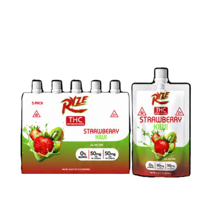 Picture of RYZE THC INFUSED BEVERAGE 25MG - STRAWBERRY KIWI