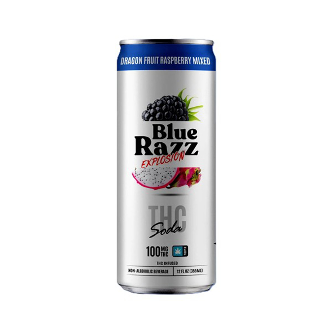 Picture of STICKY GREEN THC SODA 100MG - RASPBERRY DRAGON FRUIT MIXED