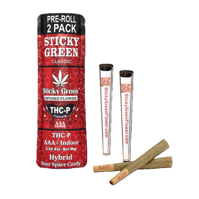 Picture of STICKY GREEN THCP INFUSED FLOWER PRE ROLL 10CT  - SOUR SPACE CANDY