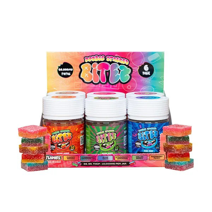 Picture of DOUBLE STACKED BITEZ  10000MG 6CT JAR - MYSTERY