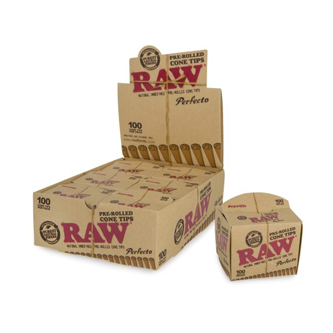 Picture of RAW PRE ROLLED PERFECTO CONICAL TIPS 100PK 6BOX
