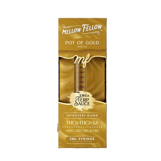 Picture of MELLOW FELLOW THCA TERP SAUCE SYRINGE 2ML - POT OF GOLD (INDICA)