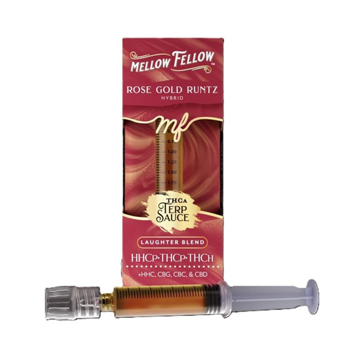 Picture of MELLOW FELLOW THCA TERP SAUCE SYRINGE 2ML - ROSE GOLD RUNTZ (HYBRID)