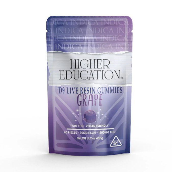 Picture of HIGHER EDUCATION  D9 LIVE RESIN GUMMIES 1200MG - GRAPE
