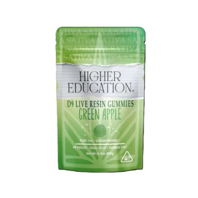 Picture of HIGHER EDUCATION  D9 LIVE RESIN GUMMIES 1200MG - GREEN APPLE