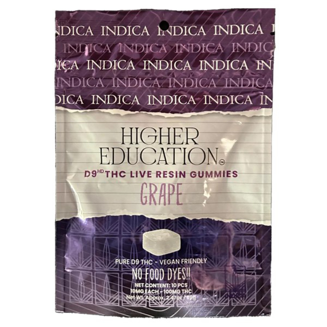 Picture of HIGHER EDUCATION  D9 LIVE RESIN GUMMIES THC 1500MG - GRAPE