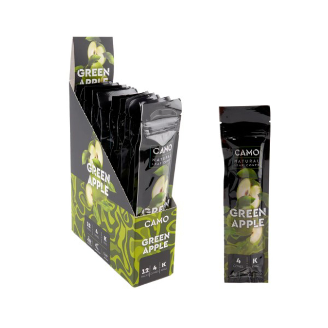 Picture of CAMO NATURAL LEAF KING SIZE CONE 4PK 12CT - GREEN APPLE