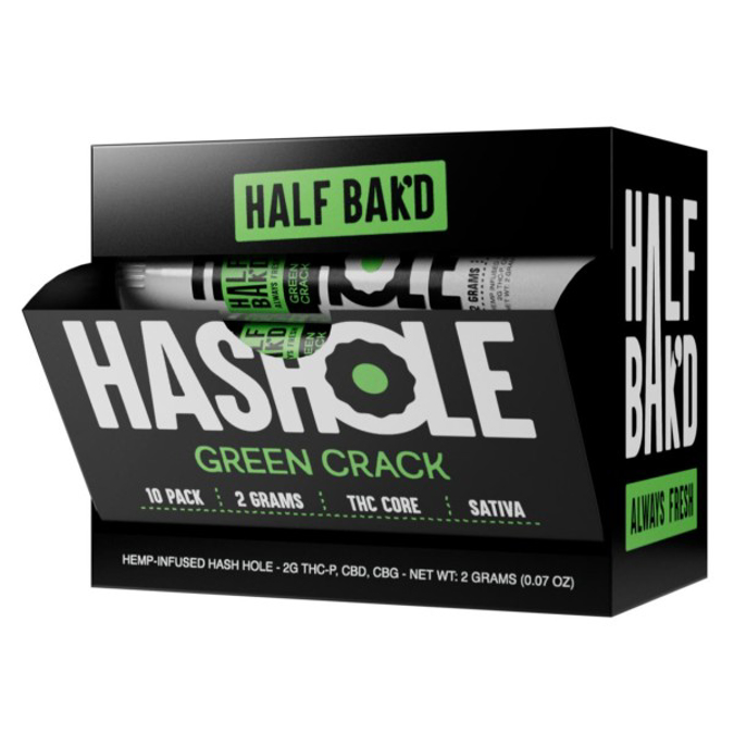 Picture of HALF BAK'D THCP HASH HOLE PRE ROLL 2G - GREEN CRACK