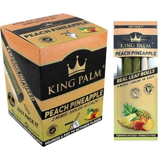 Picture of KING PALM MINI 1G PRE ROLLED WRAPS 2PK - PEACH PINEAPPLE