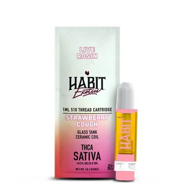 Picture of HABIT EXOTICS THCA 510 THREADED CARTRIDGE STRAWBERRY COUGH SATIVA