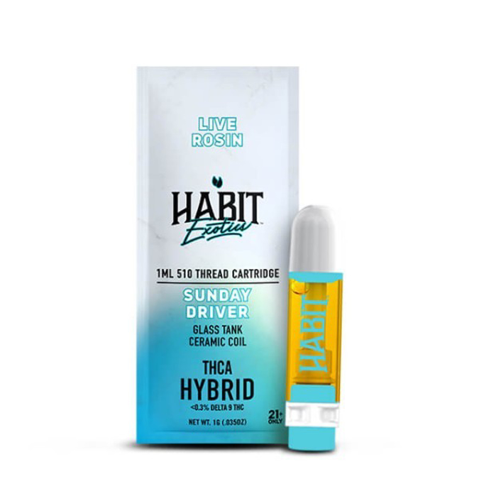 Picture of HABIT EXOTICS THCA 510 THREADED CARTRIDGE SUNDAY DRIVER HYBRID