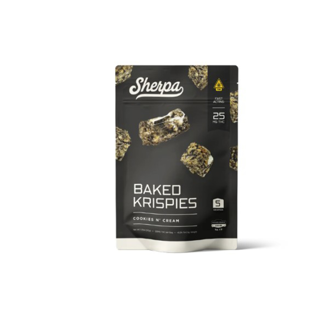 Picture of SHERPA BAKED KRISPIES THC 25MG 30CT - COOKIES N CREAM