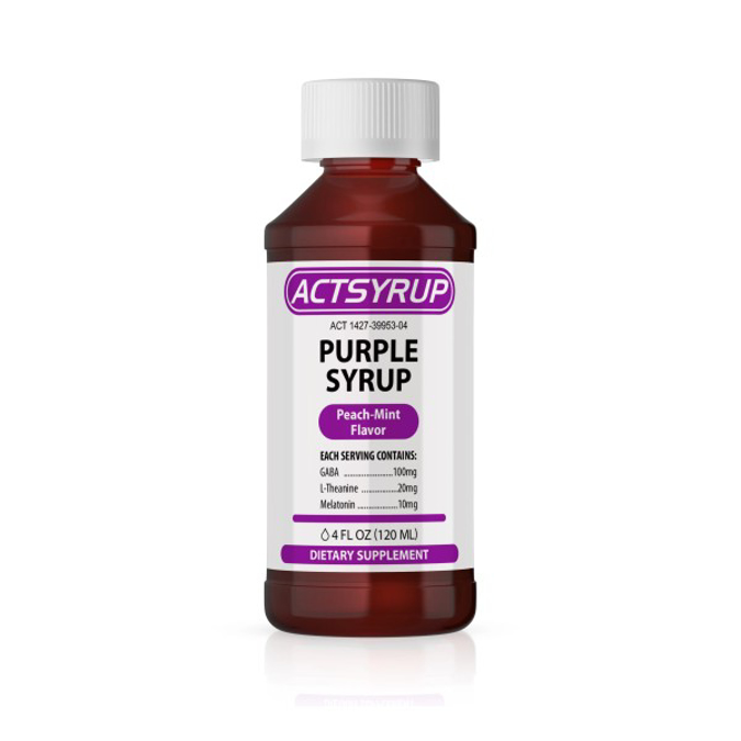 Picture of ACTSYRUP PURPLE SYRUP PEACH MINT FLAVOR 4 OZ
