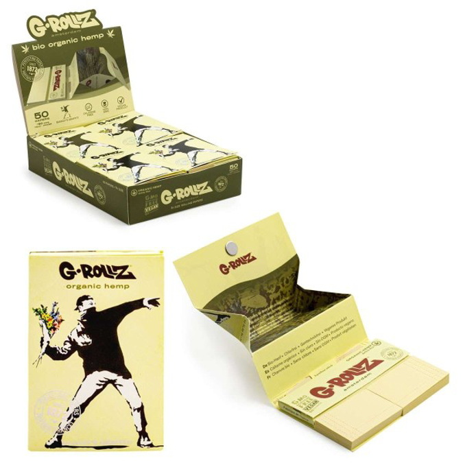 Picture of G ROLLZ BANKSY''''S GRAFFITI ORGANIC HEMP EXTRA THIN 50 1 14 24CT