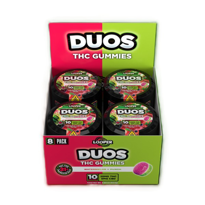 Picture of DUOS LOOPER THC GUMMIES 30MG - WATERMELON + PUNCH