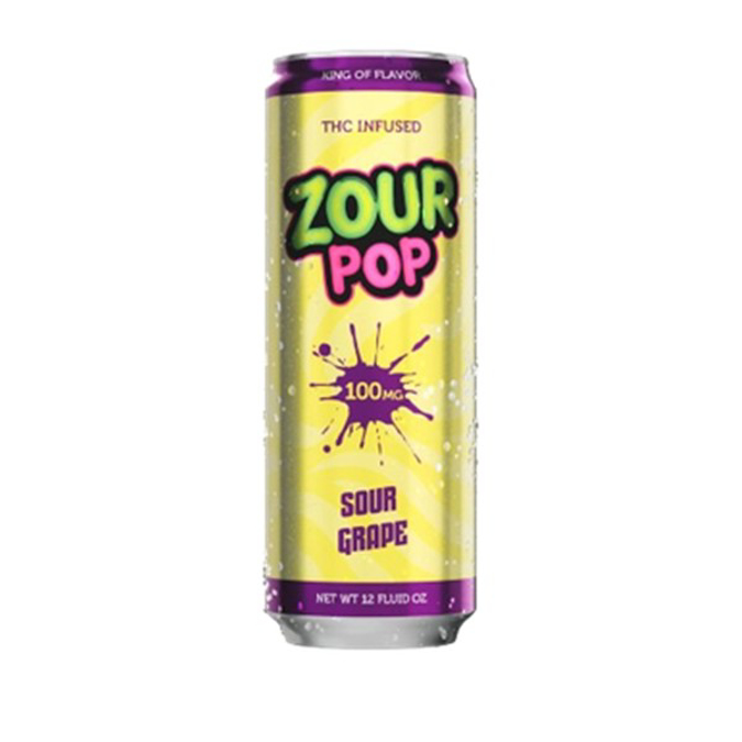 Picture of ZOUR POP THC SELTZER 100MG - SOUR GRAPE