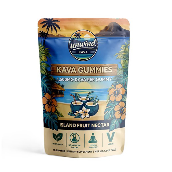 Picture of UNWIND - KAVA 1500MG GUMMES 10CT - ISLAND FRUIT NECTOR