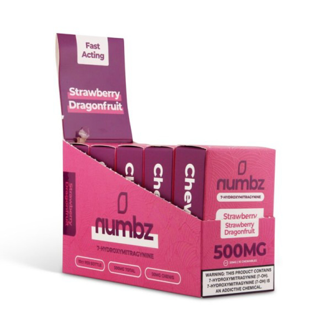 Picture of NUMBZ 7 HYDROXY 500MG 5CT BOX - STRAWBERRY DRAGONFRUIT