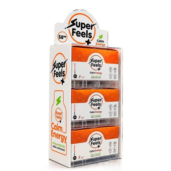 Picture of SUPER FEEL - CALM ENERGY KAVA + KRATOM SHOTS 24CT BOX - COUNTER TOP DISPLAY